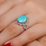 انگشتر فیروزه شجری زنانه کد 16156