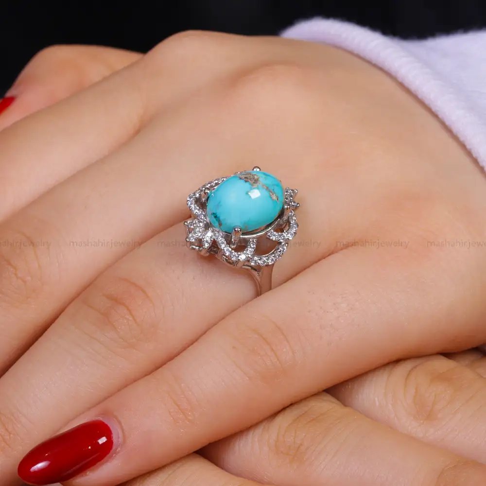انگشتر فیروزه شجری زنانه کد 16184