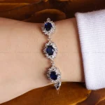 دستبند یاقوت کبود سنتاتیک زنانه کد 16202