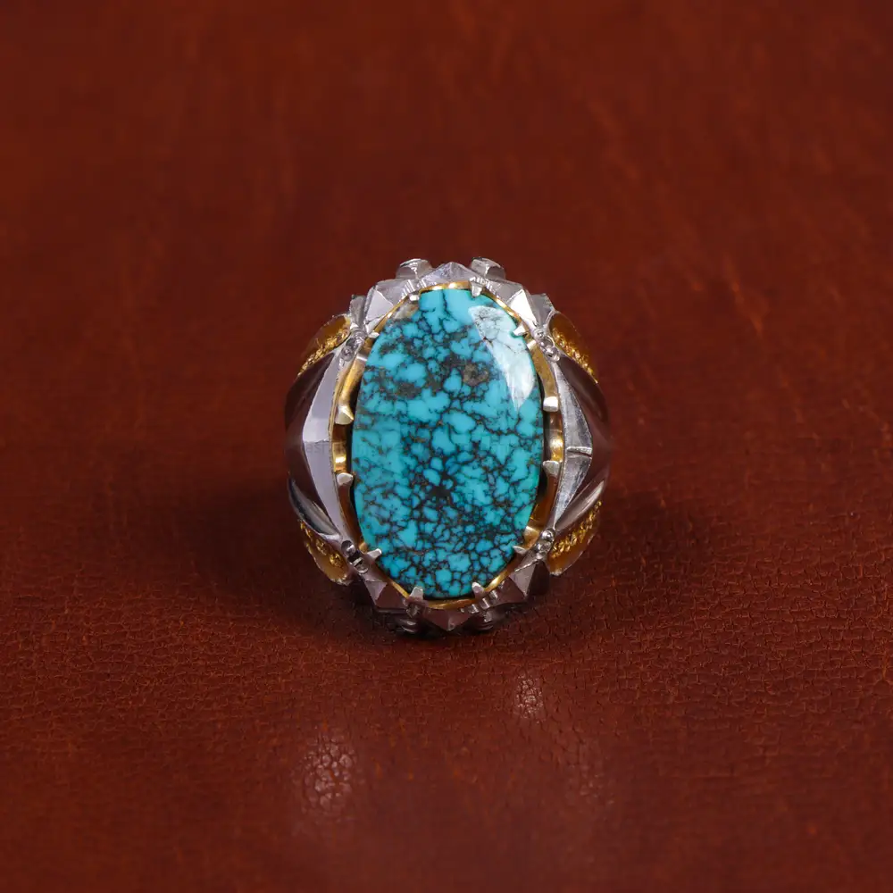 انگشتر فیروزه شجری مردانه کد 16220