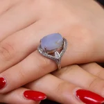 انگشتر عقیق سوسنی زنانه کد 16264