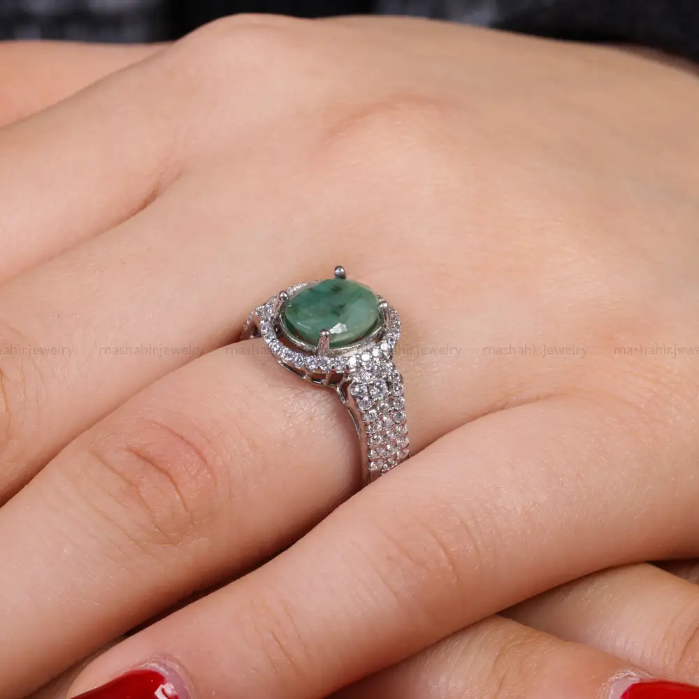 انگشتر زمرد زنانه کد 16274