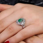 انگشتر زمرد زنانه کد 16276