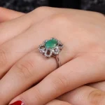 انگشتر زمرد زنانه کد 16284