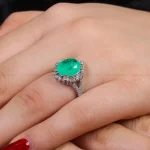 انگشتر زمرد سنتاتیک زنانه کد 16292