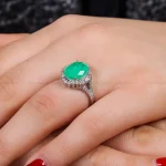 انگشتر زمرد سنتاتیک زنانه کد 16293