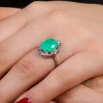 انگشتر زمرد سنتاتیک زنانه کد 16299