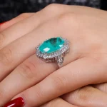 انگشتر زمرد سنتاتیک زنانه کد 16312