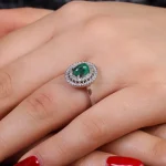 انگشتر زمرد زنانه کد 16315