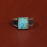 انگشتر فیروزه شجری مردانه کد 16350