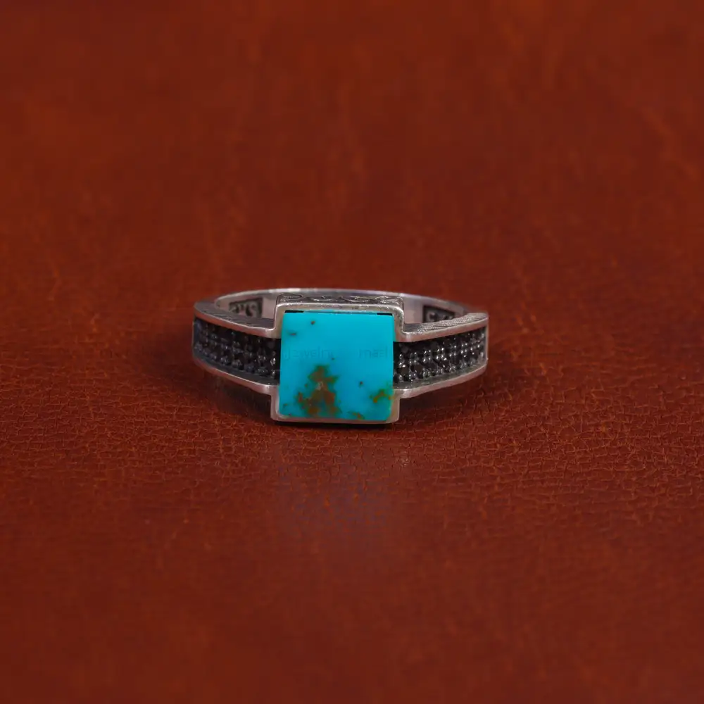 انگشتر فیروزه شجری مردانه کد 16354