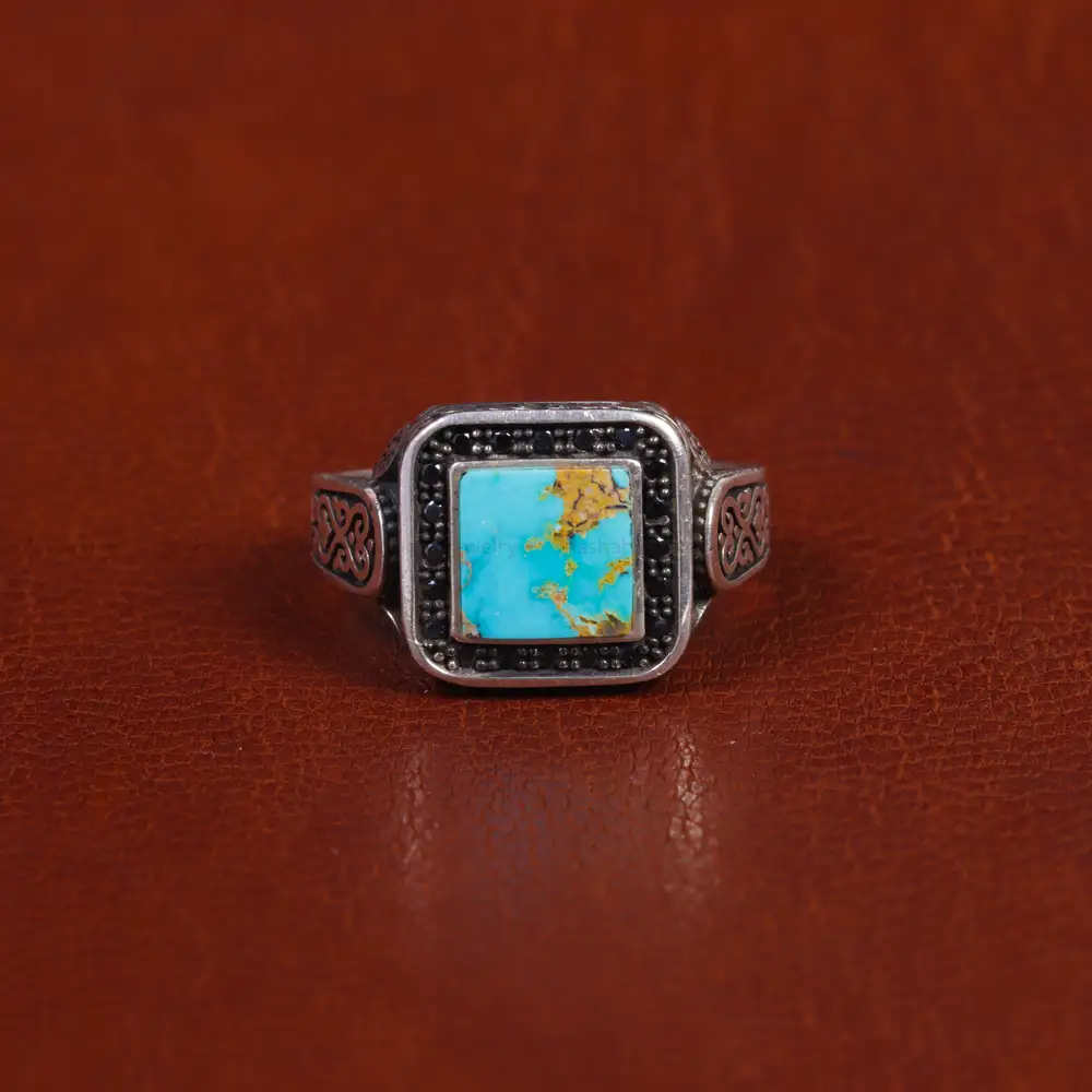 انگشتر فیروزه شجری مردانه کد 16357