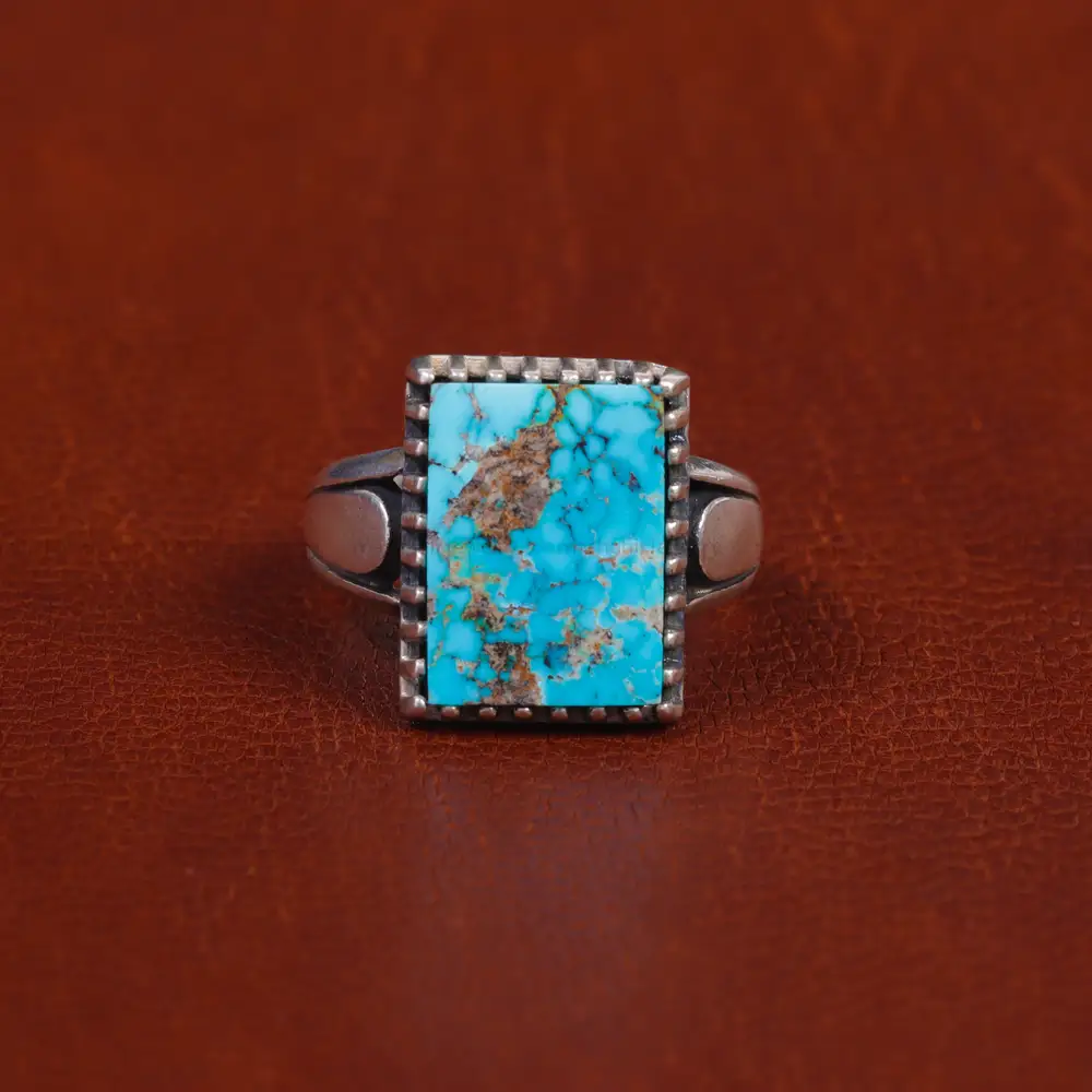 انگشتر فیروزه شجری مردانه کد 16359