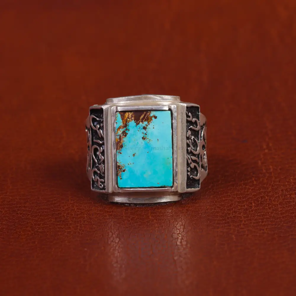 انگشتر فیروزه شجری مردانه کد 16360