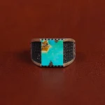 انگشتر فیروزه شجری مردانه کد 16373