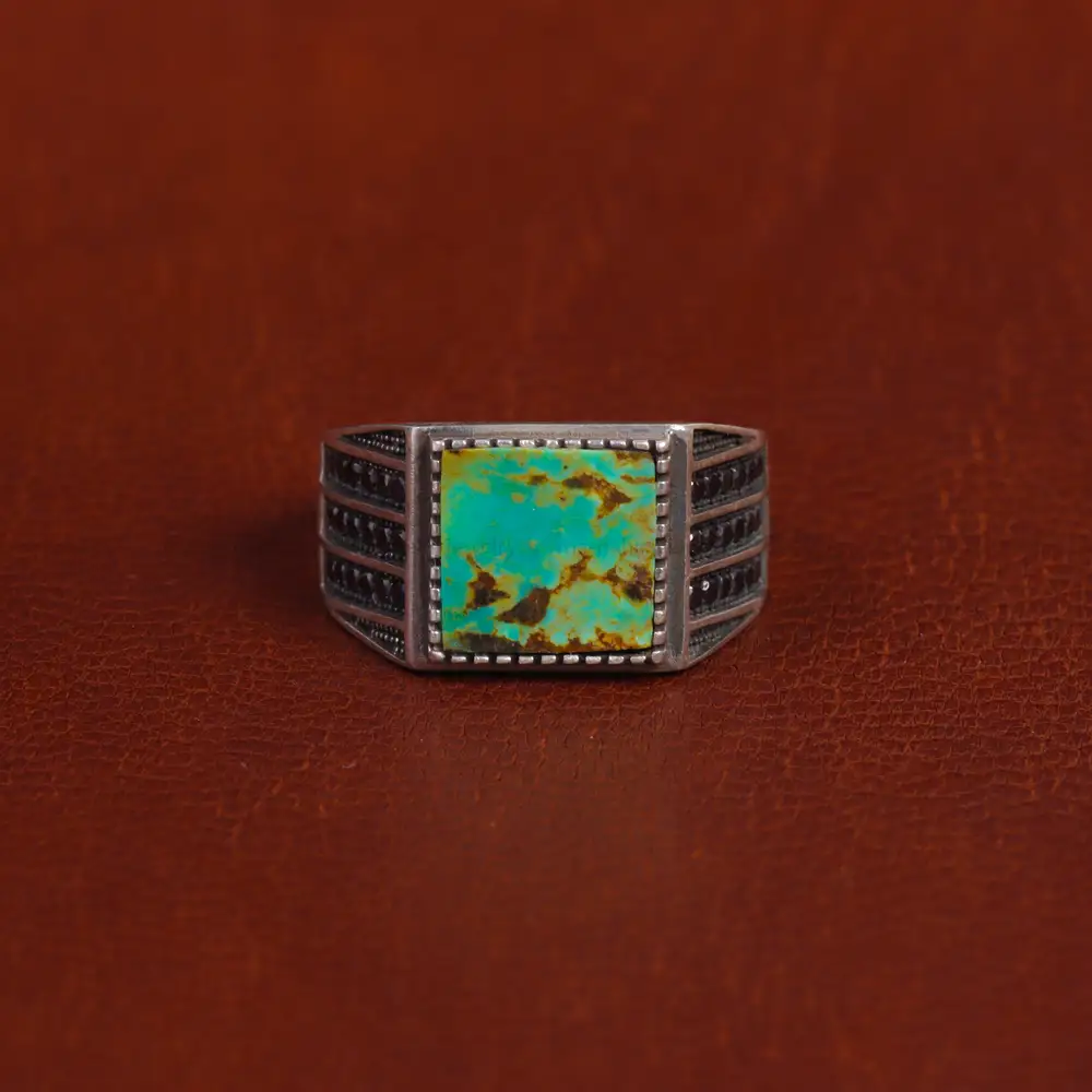 انگشتر فیروزه شجری مردانه کد 16377