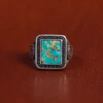 انگشتر فیروزه شجری مردانه کد 16382