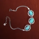 دستبند فیروزه زنانه کد 16396