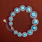 دستبند فیروزه زنانه کد 16397