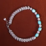 دستبند فیروزه زنانه کد 16403