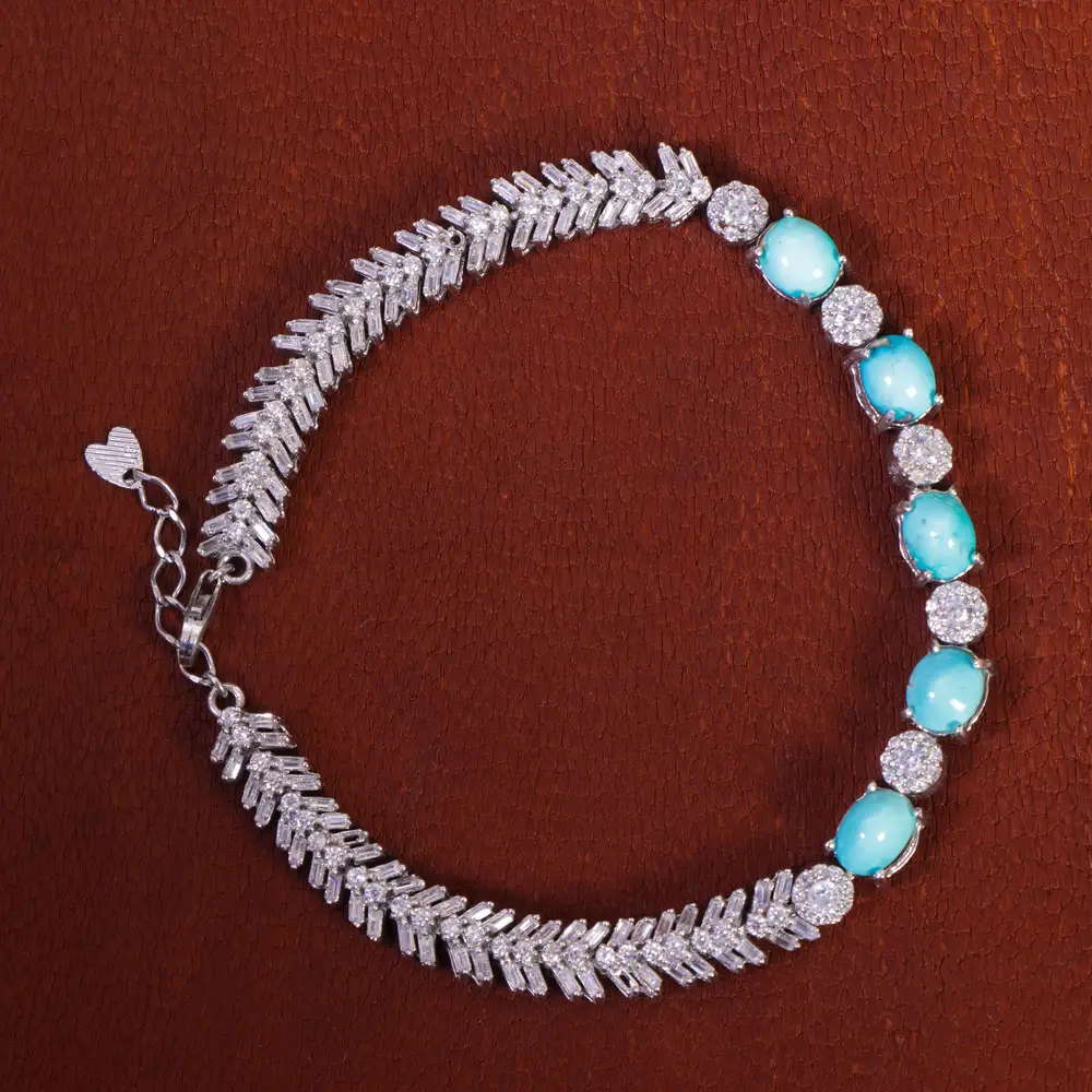 دستبند فیروزه زنانه کد 16403