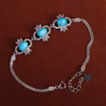 دستبند فیروزه زنانه کد 16406