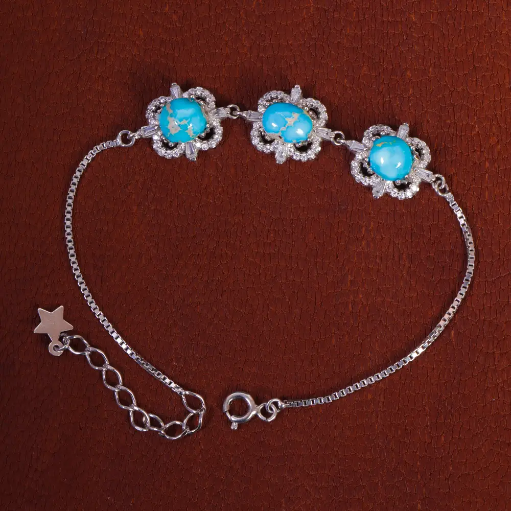 دستبند فیروزه زنانه کد 16408