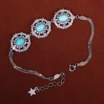 دستبند فیروزه زنانه کد 16409