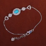 دستبند فیروزه زنانه کد 16411