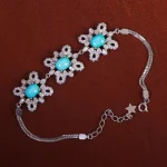 دستبند فیروزه زنانه کد 16414