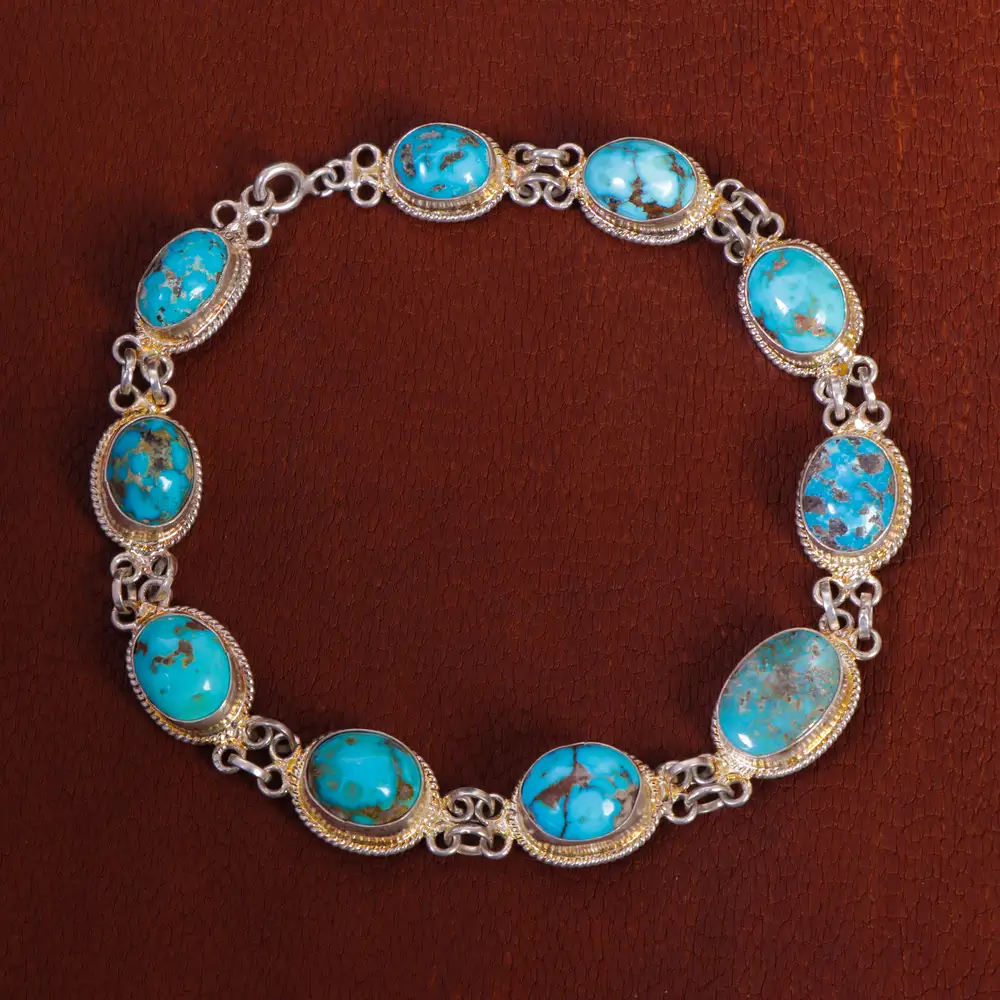 دستبند فیروزه زنانه کد 16422