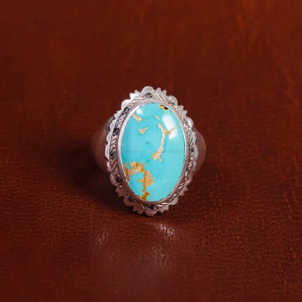 انگشتر فیروزه شجری مردانه کد 16434