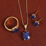 نیم ست یاقوت کبود زنانه کد 16084