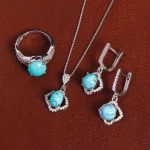 نیم ست فیروزه زنانه کد 16186