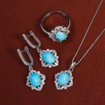 نیم ست فیروزه زنانه کد 16192