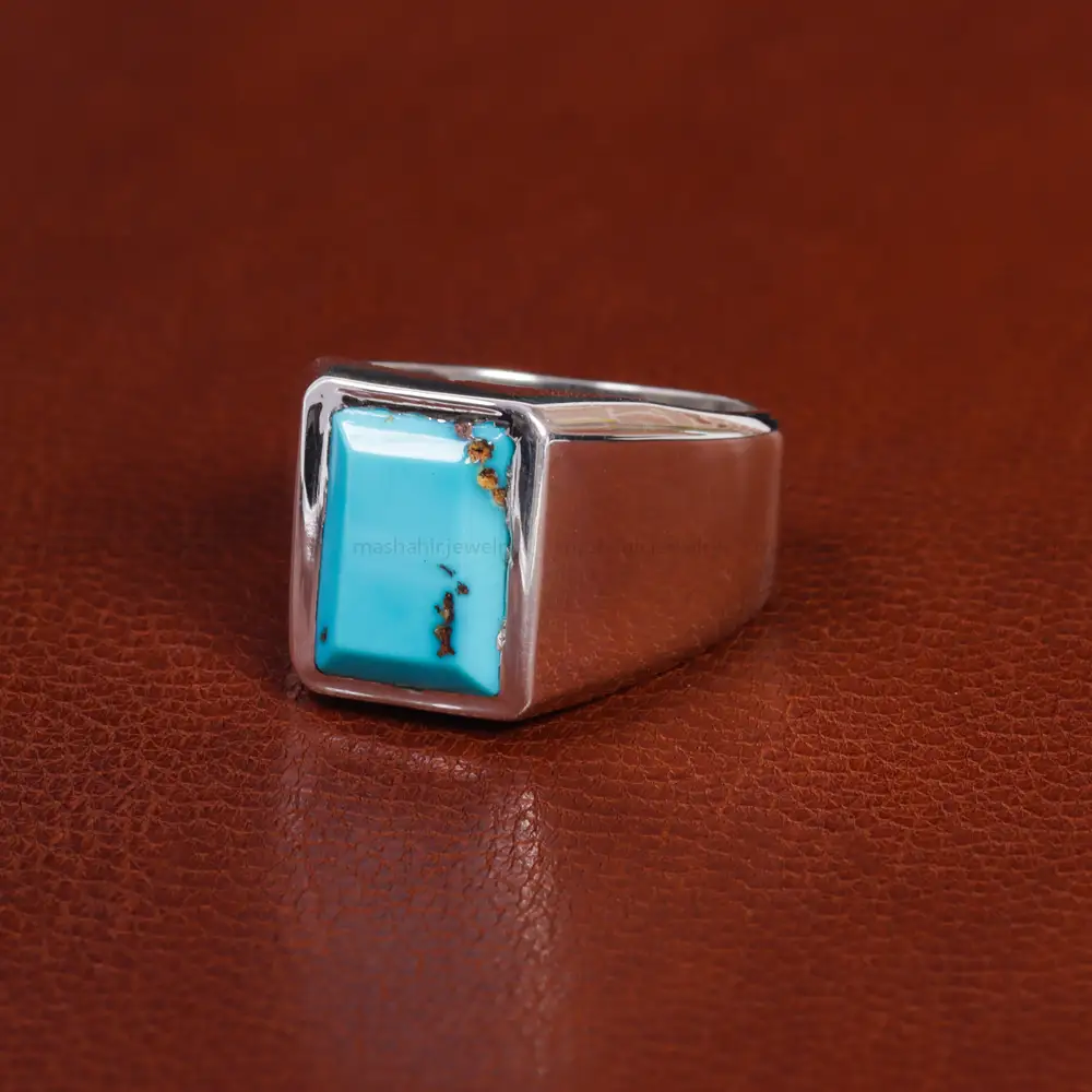 انگشتر فیروزه شجری مردانه کد 15835