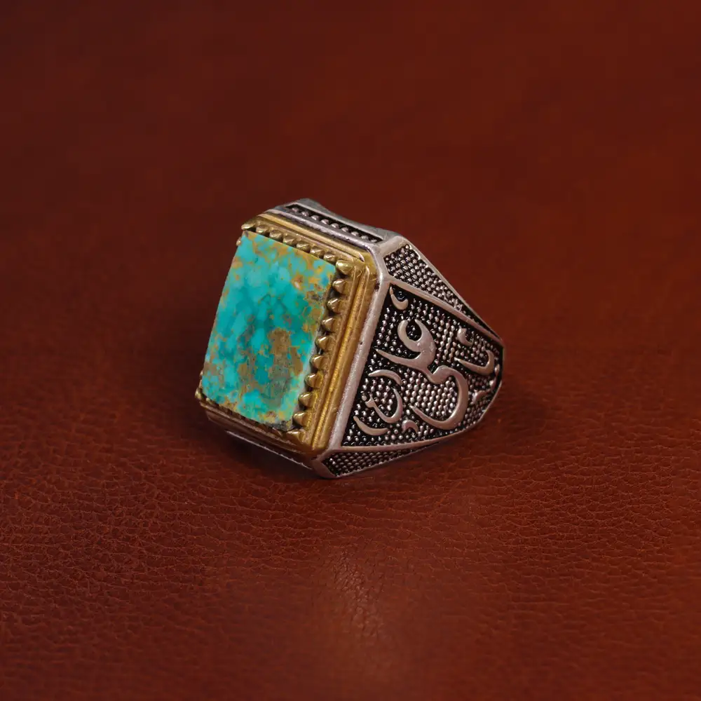 انگشتر فیروزه شجری مردانه کد 15870