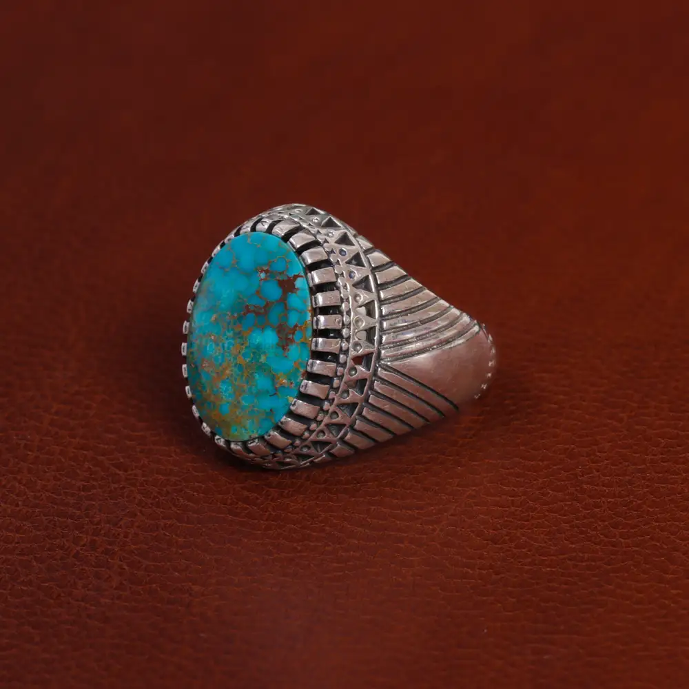 انگشتر فیروزه شجری مردانه کد 15878