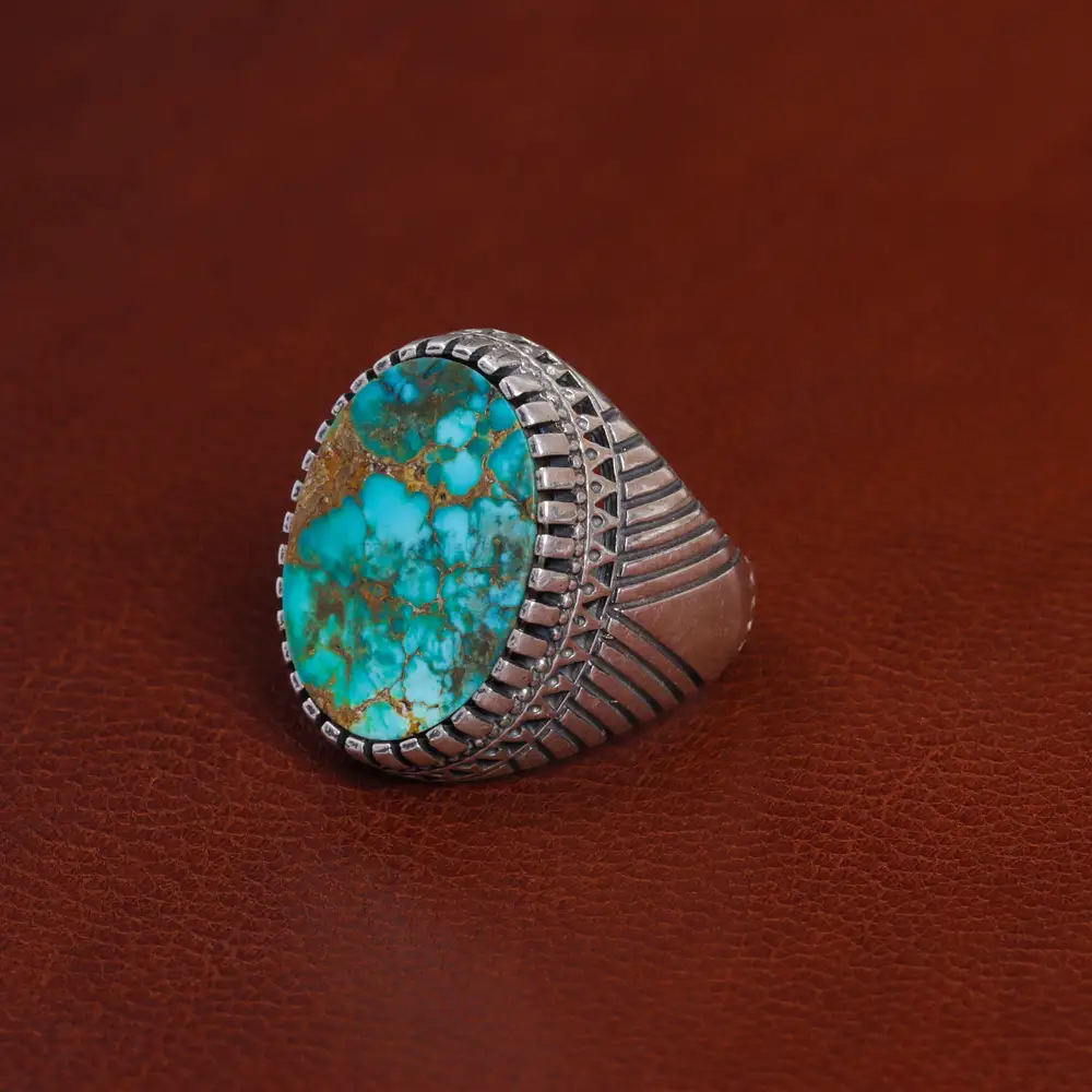 انگشتر فیروزه شجری مردانه کد 15886