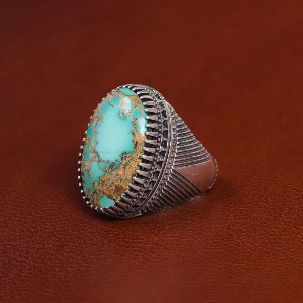 انگشتر فیروزه شجری مردانه کد 15895