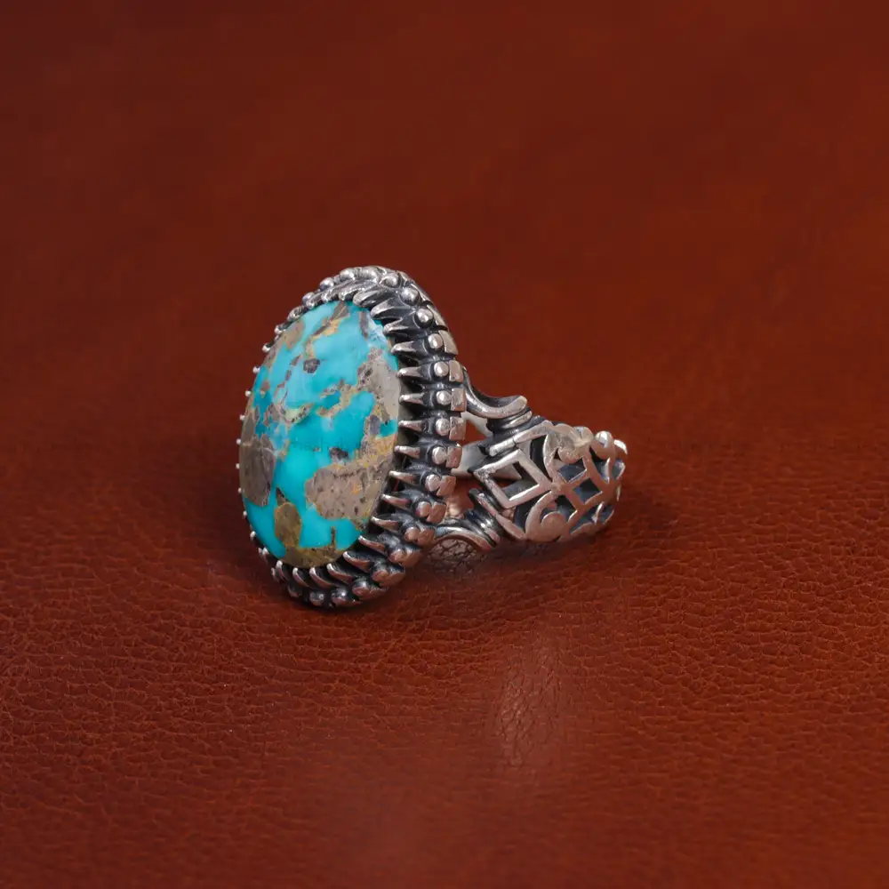 انگشتر فیروزه شجری مردانه کد 15905