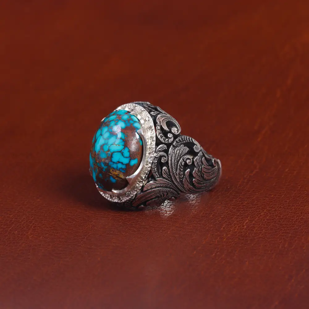 انگشتر فیروزه شجری مردانه کد 16091