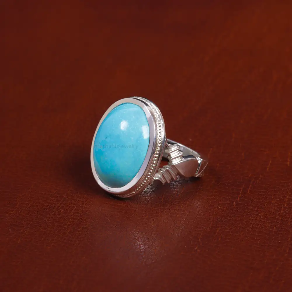 انگشتر فیروزه عجمی مردانه کد 16323