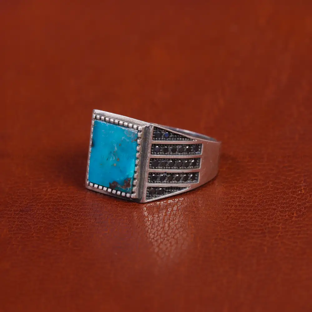 انگشتر فیروزه شجری مردانه کد 16329