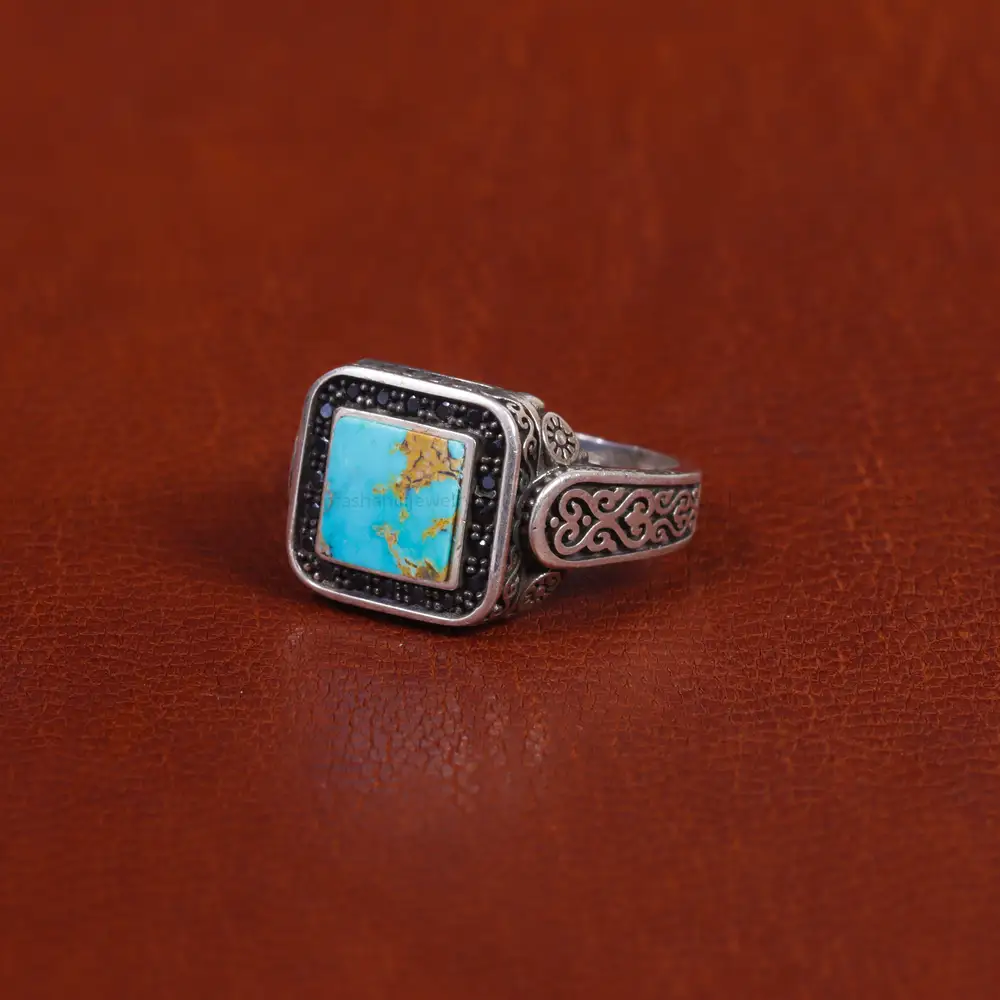 انگشتر فیروزه شجری مردانه کد 16357