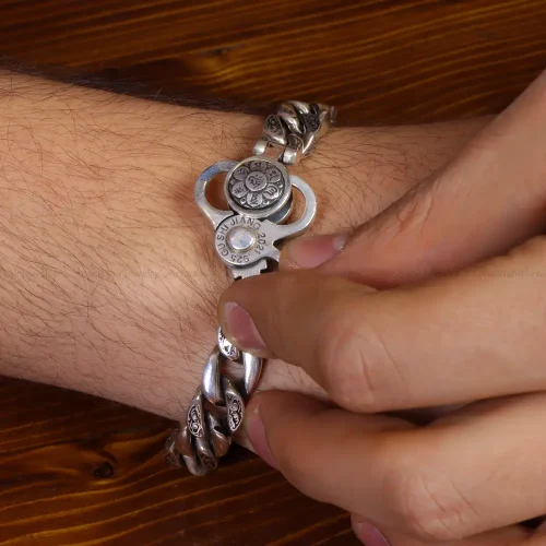 دستبند فیروزه مردانه کد 16136