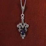 گردنبند یاقوت کبود زنانه کد 16623