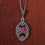 گردنبند یاقوت سرخ زنانه کد 16633