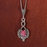 گردنبند یاقوت سرخ زنانه کد 16634