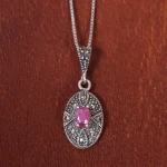 گردنبند یاقوت سرخ زنانه کد 16636